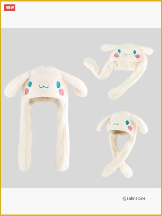 Cute Cartoon Animal Winter Hat with Moving Ears, Soft Plush main image 6